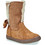 GBB Παιδικές Μπότες Καφέ Suede με Φερμουάρ & Γούνα AK322-44