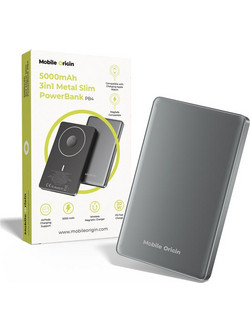 Mobile Origin PB1 Wireless Magsafe Power Bank 5000mAh 20W με Θύρα USB-C Power Delivery Grey