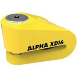Oxford Alpha XD14 Κλειδαριά Δισκόφρενου Μηχανής 14mm Κίτρινη