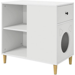 vidaXL Ξύλινo Σπιτάκι Γάτας 72x42.5x70cm Λευκό 8000680
