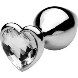 Naughty Toys Heart Large Πρωκτική Σφήνα Diamond Plug 9cm Ασημί Διαφανής