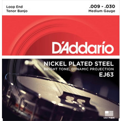 D'Addario EJ63 Σετ 4 Χορδές Μπάντζο Nickel Plated Steel 9-30" Light Tension