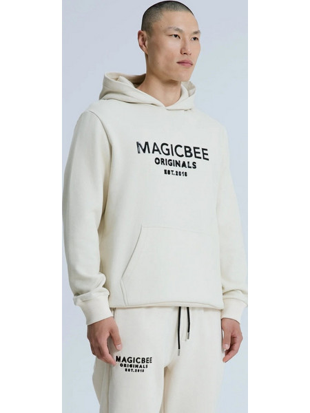 Magic Bee Ανδρικό Φούτερ με Κουκούλα & Τσέπες Εκρού 25501