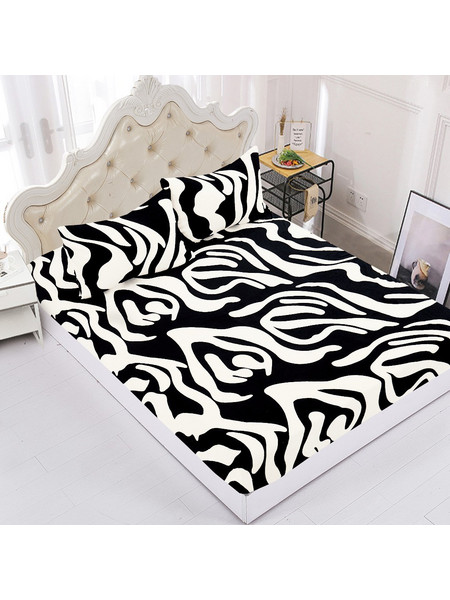 Silk Fashion Σετ Σεντόνια Υπέρδιπλα με Λάστιχο 160x200+30 Design 3