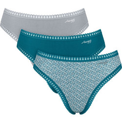 Sloggi Go Crush Βαμβακερά Ψηλόμεσα Γυναικεία Slip 3Pack 10219672-V022