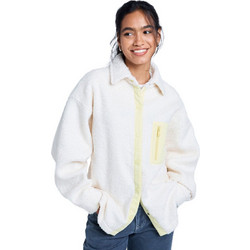 Roxy Chloe Kim Γυναικεία Ζακέτα Fleece Μακριά με Φερμουάρ Λευκή ERJPF03231-WCF0
