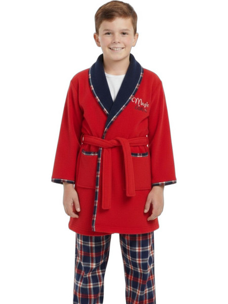 Tres Chic Παιδική Ρόμπα Fleece Χειμωνιάτικη Κόκκινη 244322