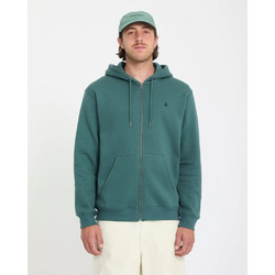 Volcom Ανδρική Ζακέτα Φούτερ με Κουκούλα και Φερμουάρ Πετρόλ A4812605-RFG
