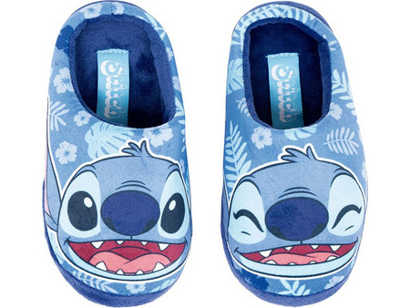 Disney Lilo & Stitch Χειμερινές Παιδικές Παντόφλες με Γούνα Γαλάζιες WD16538
