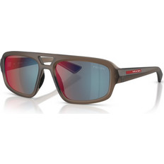 Prada PSB11SU 29F21A Ανδρικά Γυαλιά Ηλίου Aviator Κοκάλινα Καφέ με Μαύρο Φακό