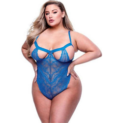 Baci Sexy Κορμάκι Brazil See Through με Δαντέλα Μπλε 4890808248973