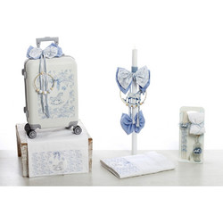Bellissimo Σετ Βάπτισης με Βαλίτσα για Αγόρι Vintage Toile Horse ΣΔΣ-2642