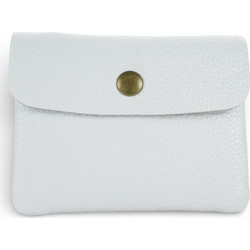 Passaggio Leather Μικρό Δερμάτινο Γυναικείο Πορτοφόλι Κερμάτων με Clip Λευκό 9337-PG-02