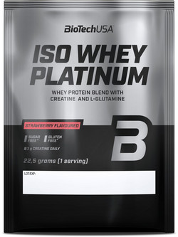 Biotech USA ISO Whey Platinum Strawberry Πρωτεΐνη Ορού Γάλακτος Γράμμωσης Χωρίς Γλουτένη 22.5gr