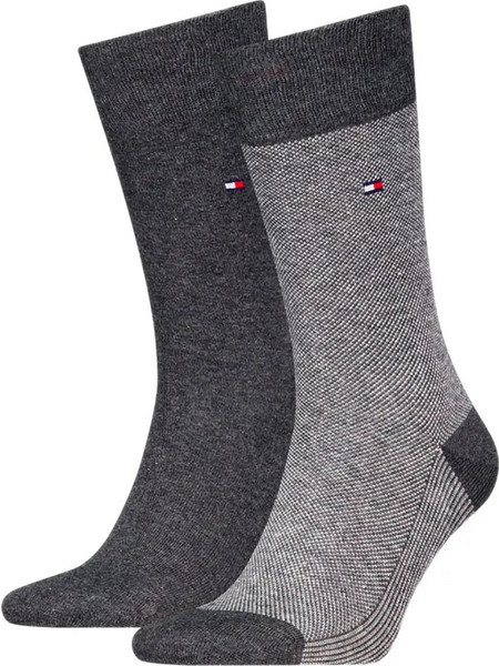 Tommy Hilfiger Birdeye Ανδρικές Κάλτσες Ψηλές με Σχέδια Ανθρακί 2Pack 701226104-003