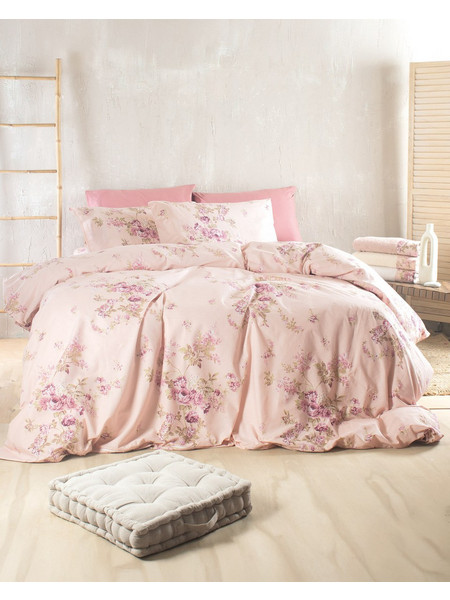 Rythmos Σετ Σεντόνια Μονά Βαμβακερά 160x260 Nova Springtime Ροζ