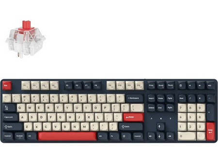 Keychron J5 QMK Ασύρματο Μηχανικό Gaming Πληκτρολόγιο με Keychron Super Red Διακόπτες RGB Blue