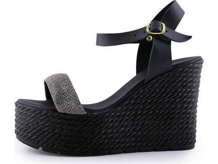 Love4shoes Καλοκαιρινές Γυναικείες Πλατφόρμες Ψηλές Μαύρες 228