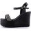 Love4shoes Καλοκαιρινές Γυναικείες Πλατφόρμες Ψηλές Μαύρες 228