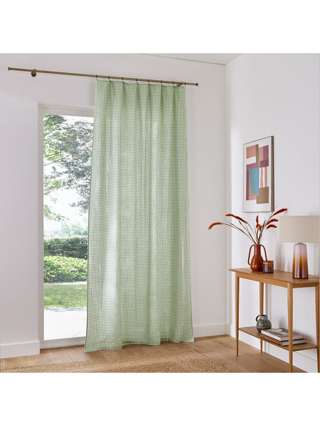 La Redoute Κουρτίνα με Γάντζους 140x180 Ninon 351327806 Green Gingham
