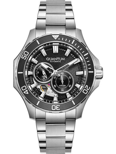 Quantum Q-Master Ανδρικό Ρολόι Χρονογράφος Αυτόματο με Ασημί Μεταλλικό Μπρασελέ QMG1188.350