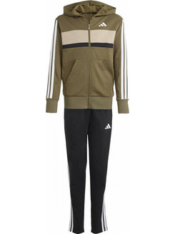 Adidas Παιδικό Σετ Φόρμας Χακί Μαύρο KC6419