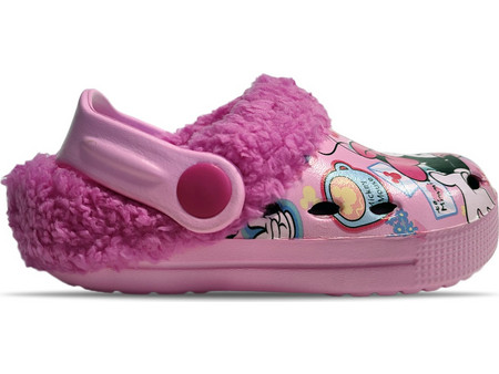 Disney Disney Minnie Mouse Χειμερινές Παιδικές Παντόφλες για Κορίτσι με Γούνα Ροζ D3010328S