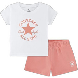 Converse Παιδικό Σετ για Κορίτσι Καλοκαιρινό Λευκό Σομόν 3CJ022-NA3