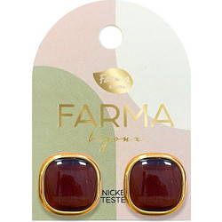 Farma Bijoux Γυναικεία Σκουλαρίκια Καρφωτά από Ορείχαλκο με Swarovski BEG016