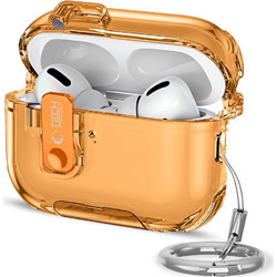 Tech-Protect Bounce Pro Θήκη Σιλικόνης με Γάντζο για Apple AirPods Pro 3 Cosmic Πορτοκαλί