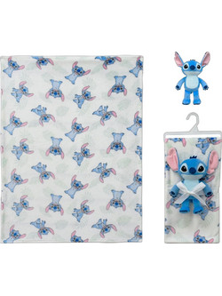 Dimcol Stitch 28 Κουβέρτα Αγκαλιάς Fleece με Λούτρινο 75x100 Λευκή