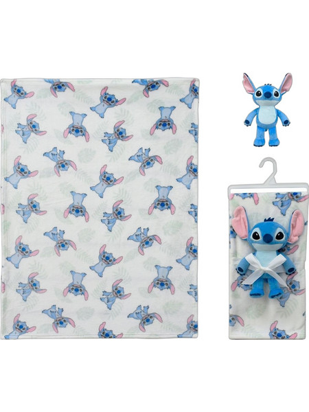 Dimcol Stitch 28 Κουβέρτα Αγκαλιάς Fleece με Λούτρινο 75x100 Λευκή