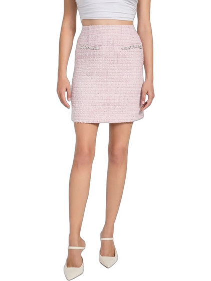 Guess Μίνι Φούστα Υφασμάτινη Ψηλόμεση Pencil Ροζ W6RD56WJ632-F6ZP