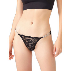 Cottonhill Γυναικείο Sexy Brazil με Δαντέλα Μαύρο CH6144