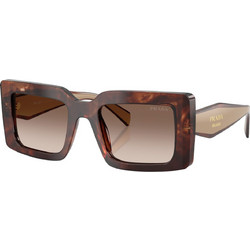 Prada PRD01S 00K10S Γυναικεία Γυαλιά Ηλίου Τετράγωνα Κοκάλινα Καφέ με Καφέ Φακό