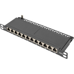 Digitus DN-91612S-SL-EA Ethernet Patch Panel Rack 0.5U 10" 12 Θυρών Cat.6a Shielded