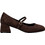 Envie Shoes Γόβες Suede με Χοντρό Χαμηλό Τακούνι & Μπαρέτα Σοκολατί E84-22386-28-36