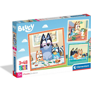Παιδικό Puzzle Clementoni Super Color Bluey 3x48 Κομμάτια