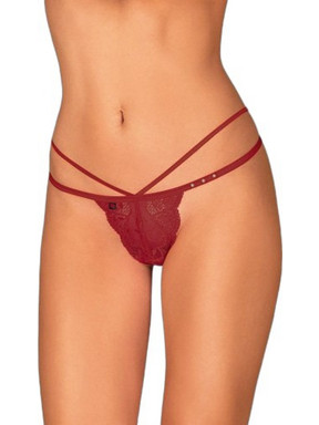 Obsessive Ivetta Γυναικείο Sexy String με Δαντέλα Κόκκινο