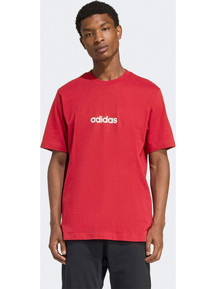 Adidas LIN Sj Ανδρικό Αθλητικό T-Shirt Κόκκινο KC0881