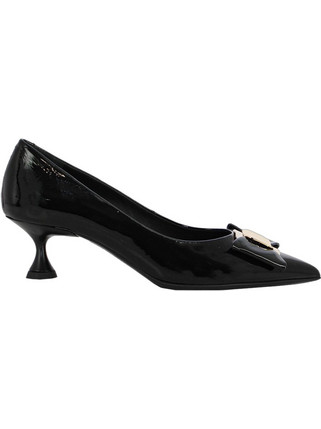 Boss Shoes Γόβες Λουστρίνι με Λεπτό Χαμηλό Τακούνι & Φιόγκο Μαύρες CW51002