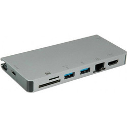Roline 12.02.1022-4 USB-C Docking Station με HDMI PD Ethernet και Σύνδεση 2 Οθονών