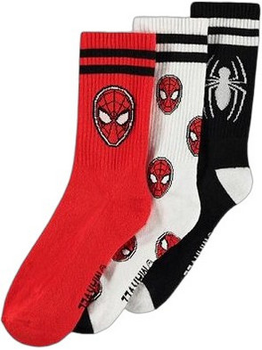 Difuzed Spiderman Ανδρικές Κάλτσες Ψηλές με Σχέδια Κόκκινες Λευκές Μαύρες 3Pack SS207630SPN-4346