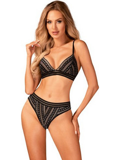 Obsessive Natilya Σετ Sexy Εσώρουχα See Through με Δαντέλα Μαύρα 5901688239353