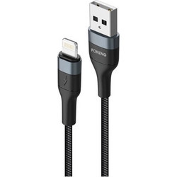Foneng X51 Braided USB-A to Lightning Cable 2m Black