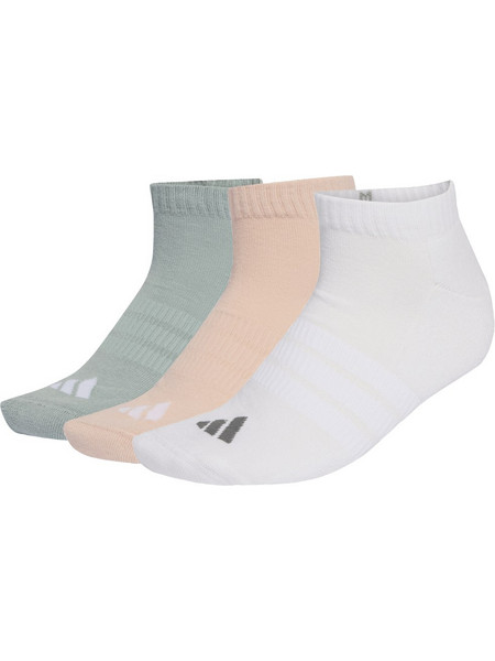 Adidas Performance Cushioned Essentials Βαμβακερές Ανδρικές Κάλτσες Κοντές Λευκές Σομόν Πράσινο Mint 3Pack KG3652