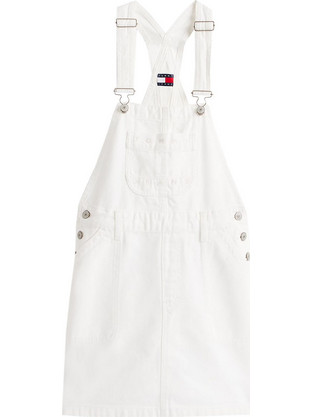 Tommy Jeans Mini Καλοκαιρινό Καθημερινό Φόρεμα Τζιν Λευκό DW0DW22002-1D0