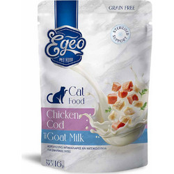 Egeo Pet Food Adult Sterilised Grain Free with Chicken, Cod & Goat Milk 85gr