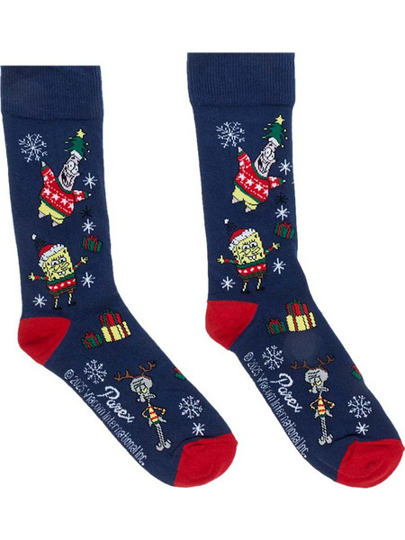 Parex Spongebob Ανδρικές Κάλτσες Ψηλές με Σχέδια Navy Μπλε 50232028