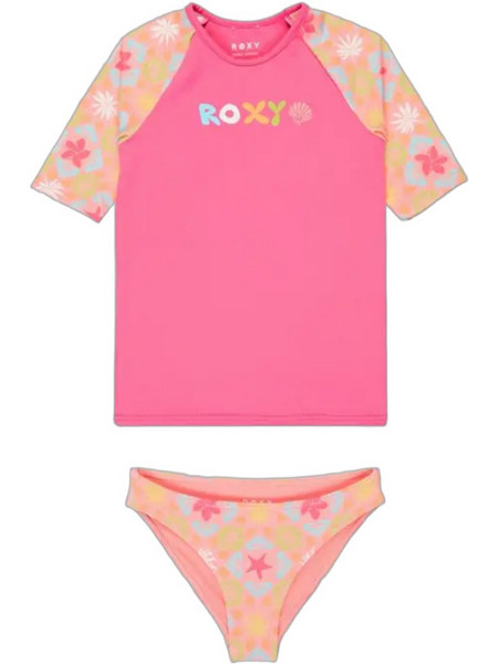 Roxy Αντηλιακό UV Παιδικό Μαγιό Σετ με Μπλούζα για Κορίτσι Φούξια Σομόν ERLWR03357